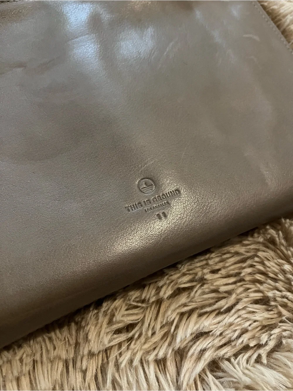 This is Ground Leather Tablet Organizer Case in Grey